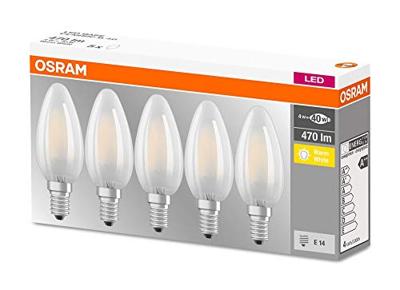OSRAM HOMELIGHTING 4058075090682 LED-lamp Energielabel E (A - G) E14 Kaars 4.2 W = 40 W Warmwit (Ø x l) 35 mm x 100 mm Filament / Retro-LED 5 stuk(s)