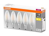 OSRAM HOMELIGHTING 4058075090682 LED-lamp Energielabel E (A - G) E14 Kaars 4.2 W = 40 W Warmwit (Ø x l) 35 mm x 100 mm Filament / Retro-LED 5 stuk(s) - thumbnail