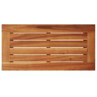 Tuinbijzettafel met houten blad 58x27,5x55 cm poly rattan zwart - thumbnail