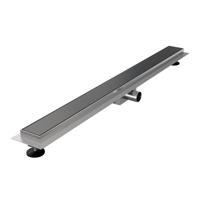 Douchegoot Brauer Gunmetal Edition Inclusief Vloerflens 100x7 cm Zero Tegelinlegrooster Omkeerbaar Brauer - thumbnail