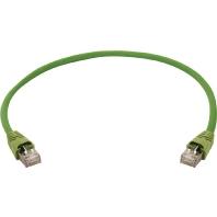 Telegärtner 100008284 RJ45 Netwerkkabel, patchkabel CAT 6A S/FTP 2.00 m Groen Vlambestendig, Snagless, Pair afscherming, Afgeschermd (dubbel), PUR-mantel, UL