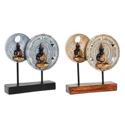 Decoratieve figuren DKD Home Decor 25 x 6,7 x 25,6 cm Beige Blauw Boeddha Orientaals (2 Stuks)