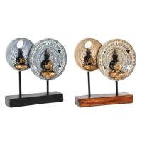 Decoratieve figuren DKD Home Decor 25 x 6,7 x 25,6 cm Beige Blauw Boeddha Orientaals (2 Stuks) - thumbnail