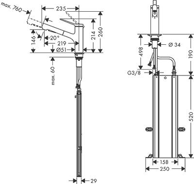 Hansgrohe Zesis M33 ééngreeps keukenkraan 150 met metalen uittrekbare vuistdouche, 2jet, sBox, chroom Hansgrohe Zesis M33 ééngreeps keukenkraan 150 met metalen uittrekbare vuistdouche, 2jet, sBox, chroom