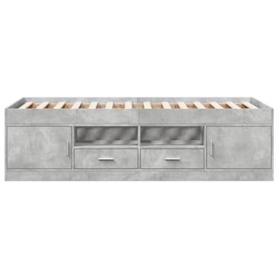 Slaapbank met lades zonder matras 90x200 cm betongrijs