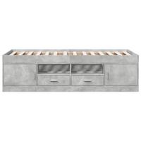 Slaapbank met lades zonder matras 90x200 cm betongrijs - thumbnail