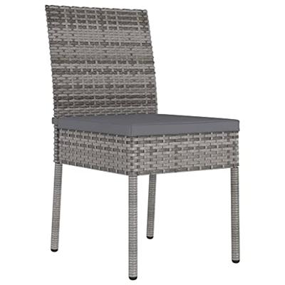 Tuinstoelen 4 st poly rattan grijs - thumbnail