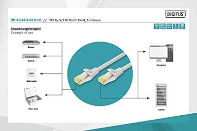 Digitus DK-1644-A-010-10 RJ45 Netwerkkabel, patchkabel CAT 6A S/FTP 1.00 m Grijs 1 stuk(s)