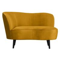 WOOOD Lounge Fauteuil 'Sara' Links, Velvet, kleur Oker - thumbnail