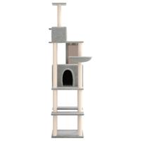 VidaXL Kattenmeubel met sisal krabpalen 201 cm lichtgrijs - thumbnail