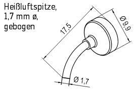 Ersa 0472DR Hetelucht mondstuk Grootte soldeerpunt 1.70 mm Lengte soldeerpunt: 17.50 mm Inhoud: 1 stuk(s)