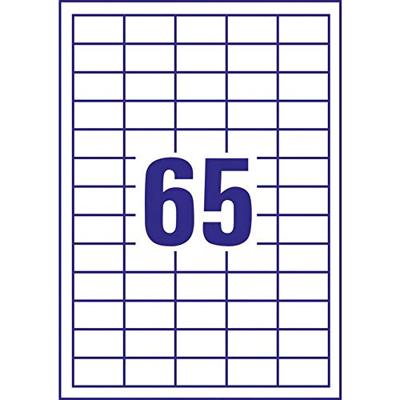 Avery-Zweckform 6121 38 x 21.2 mm Papier Wit 1950 stuk(s) Permanent hechtend Universele etiketten Inkt, Laser, Kopie 30 vel DIN A4 Avery-Zweckform 6121 38 x 21.2 mm Papier Wit 1950 stuk(s) Permanent hechtend Universele etiketten Inkt, Laser, Kopie 30 vel DIN A4