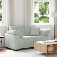 Loveseat bank 120 cm fluweel lichtgrijs - thumbnail