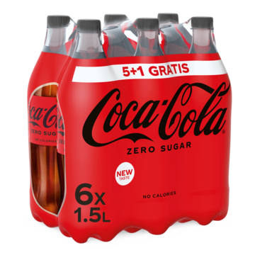 CocaCola Zero Sugar 5+1 Gratis Fles 6 x 1,5 L bij Jumbo CocaCola Zero Sugar 5+1 Gratis Fles 6 x 1,5 L bij Jumbo