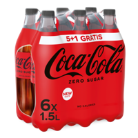 CocaCola Zero Sugar 5+1 Gratis Fles 6 x 1,5 L bij Jumbo - thumbnail