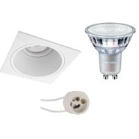 LED Spot Set - Pragmi Minko Pro - GU10 Fitting - Inbouw Vierkant - Mat Wit - Verdiept - 90mm - Philips - MASTER 927 36D VLE - 4.9W - Warm Wit 2200K-2700K - DimTone Dimbaar - thumbnail