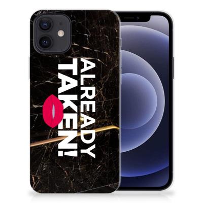 iPhone 12 | 12 Pro (6.1") | Siliconen hoesje | met naam Already Taken Black