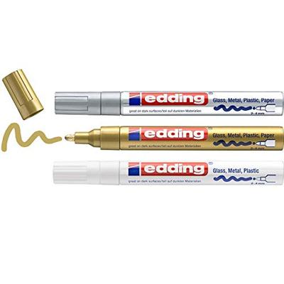 Edding Glanzlackmarker 4-750-3-999 Lakmarker Goud (metallic), Zilver (metallic), Metallic-wit 2 mm, 4 mm