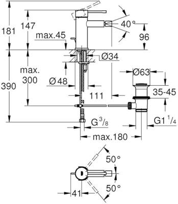 Grohe Essence Bidetmengkraan Supersteel