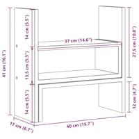 VidaXL Bureau organiser 40x17x41 cm bewerkt hout gerookt eikenkleur - thumbnail