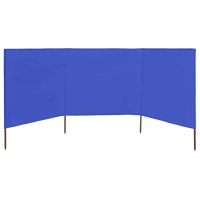 Windscherm 3-panelen 400x80 cm stof azuurblauw
