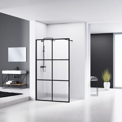 Douchewand Van Rijn ST04 Helder Glas 8 mm 6 delen Aluminium Profiel Zwart 100x200 cm van Rijn Douchewand Van Rijn ST04 Helder Glas 8 mm 6 delen Aluminium Profiel Zwart 100x200 cm van Rijn