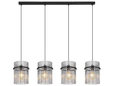 Globo Zwarte hanglampGorley met smoke glas 4-lichts - 15698-4H