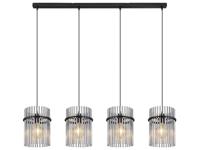 Globo Zwarte hanglampGorley met smoke glas 4-lichts - 15698-4H - thumbnail