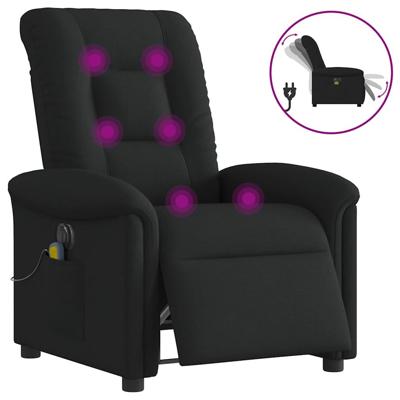 Massagestoel elektrisch verstelbaar stof zwart