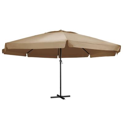 VidaXL Parasol met aluminium paal 600 cm taupe