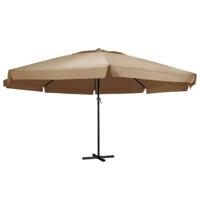 VidaXL Parasol met aluminium paal 600 cm taupe - thumbnail