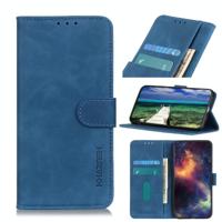 Voor OPPO Realme C21 KHAZNEH Retro Texture PU + TPU horizontale flip lederen case met houder en kaart slots &portemonnee (blauw) - thumbnail