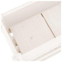 Plantenbak 112x25x104,5 cm massief grenenhout wit - thumbnail