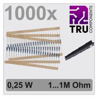 TRU COMPONENTS TC-12888456 T22P037 Metaalfilmweerstand assortiment Axiaal bedraad 0.25 W 1 % 1000 stuk(s) - thumbnail