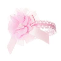 Soft Touch Hoofdband Smal Baby Bloem 0-12 Maanden Roze - thumbnail