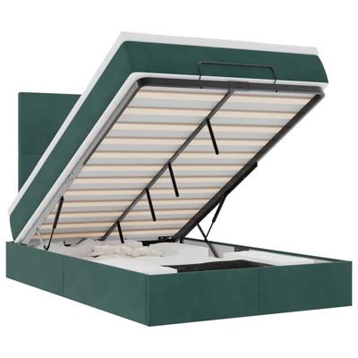 Ottoman bed met matrassen en LED's 80x200cm fluweel donkergroen