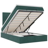 Ottoman bed met matrassen en LED's 80x200cm fluweel donkergroen - thumbnail