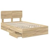Bedframe met lade Sonoma Eiken 120 x 200 cm Geconstrueerd hout - thumbnail