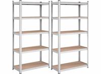2x Profeco heavy duty opbergrek 180x90 cm - Stellingkast 10 planks x 175kg - RVS - thumbnail