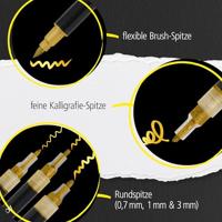 Acrylmarker online lettering 5 breedtes goud - thumbnail