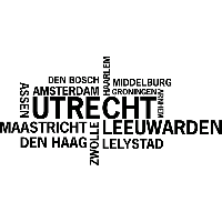 Nederlandse Steden Utrecht - Muursticker - thumbnail