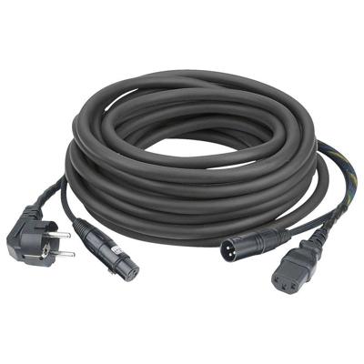 DAP DAP FP08 - Schuko/XLR F - IEC/XLR M 15 m Audio / Power, zwarte mantel
