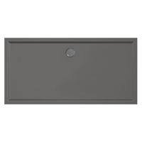 Douchebak Xenz Mariana | 160x80x4 cm | Incl.Afvoersifon-Chroom | Acryl | Rechthoekig | Antraciet mat - thumbnail