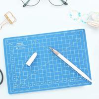 Junesix A5 snijden mat instellen snijden mat & liniaal & carving mes (blauw) - thumbnail