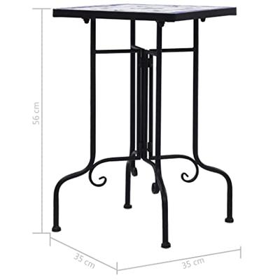 VidaXL Bijzettafel mozaïek keramiek blauw en wit VidaXL Bijzettafel mozaïek keramiek blauw en wit