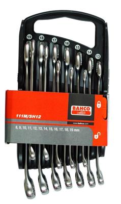 Bahco ringsteeksleutelset met houder 12 delig | 111m/sh12