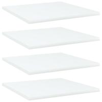 Wandschappen 4 st 40x40x1,5 cm bewerkt hout wit - thumbnail