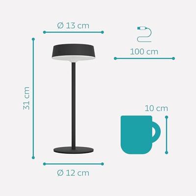 Eglo Strakke tafellampSimeri hybride zwart - 75876