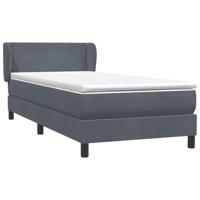 Boxspring met matras fluweel donkergrijs 90x220 cm - thumbnail