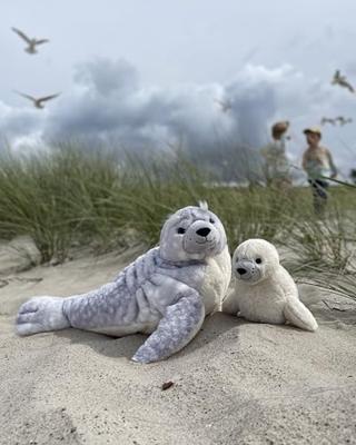 Knuffel zeehond 20 cm voor kinderen ARO STEIFF wit Knuffel zeehond 20 cm voor kinderen ARO STEIFF wit